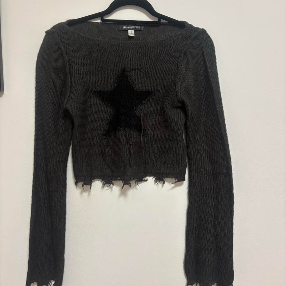 Urban Outfitters Black Star Crop Top